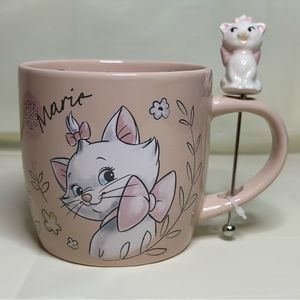 Disney The Aristocats Bonjour Marie Cat Kitten Mug With Stirrer